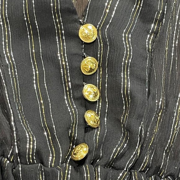 Dundas Silk Lurex Stripe Dress Women's Size XXS/XS (Italy 38) Flowing Kaftan NEW - Picture 8 of 16